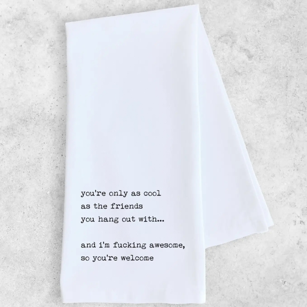 NWT SARCASTIC 100 Percent Cotton White Tea Towel